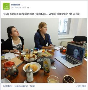Abb. 2: Facebook Startnext |Team-Meeting (Facebook, 2014)